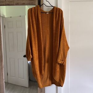 VICI Mustard Yellow Oversized Knit Kimono Cardigan Open Front Boho Lightweight